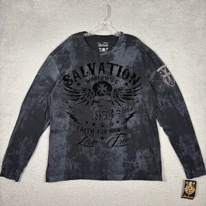 Archaic Men's Black Graphic Long Sleeve Shirt